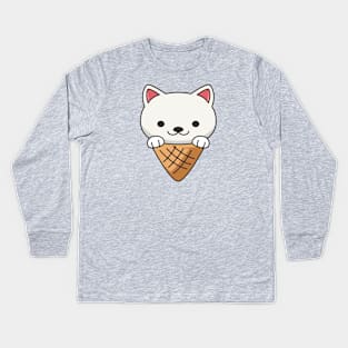 Ice Cream Cat 1 Kids Long Sleeve T-Shirt